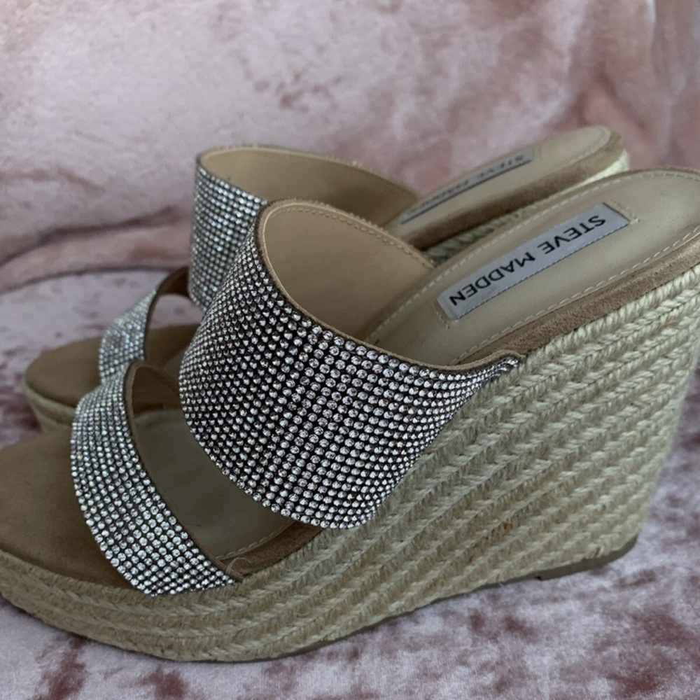 Steve Madden Rhinestone Wedge Sandals
